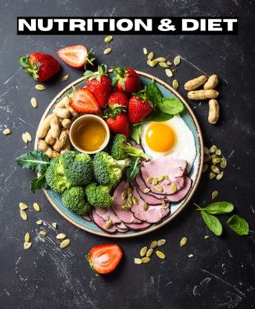 Nutrition and diet – with text